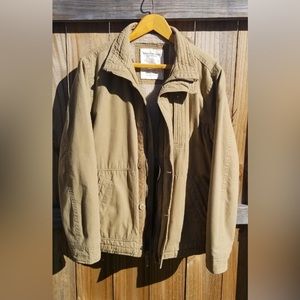 American Eagle Canvas Jacket with Sherpa Lining
